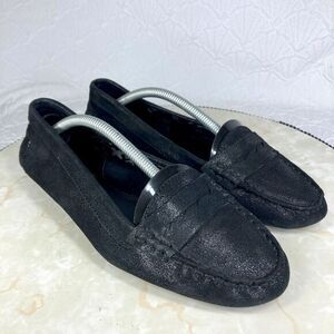 Lauren Ralph Lauren Driving Loafers Sz 6.5 Black Suede Preppy Comfort‎ Moccasins